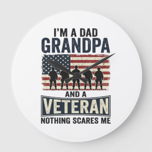 Opa Vader Veteraan Patriottisch Vintage Shirt Ontw Grote Klok