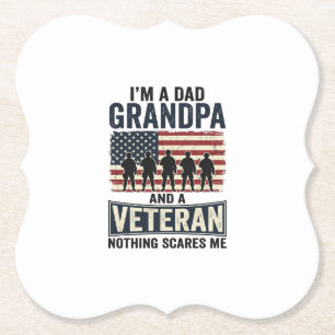 Opa Vader Veteraan Patriottisch Vintage Shirt Ontw Kartonnen Onderzetters