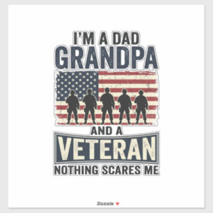 Opa Vader Veteraan Patriottisch Vintage Shirt Ontw Sticker