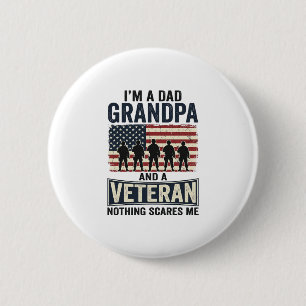 Opa Vader Veteraan Patriottisch Vintage T-shirt On Ronde Button 5,7 Cm