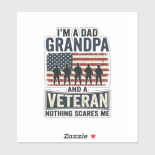 Opa Vader Veteraan Patriottisch Vintage T-shirt On Sticker
