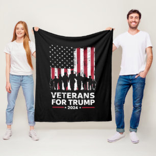 Opa Vader Veteranen Voor Trump 2024 Amerikaanse Vl Fleece Deken