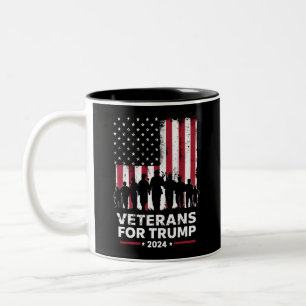 Opa Vader Veteranen Voor Trump 2024 Amerikaanse Vl Tweekleurige Koffiemok