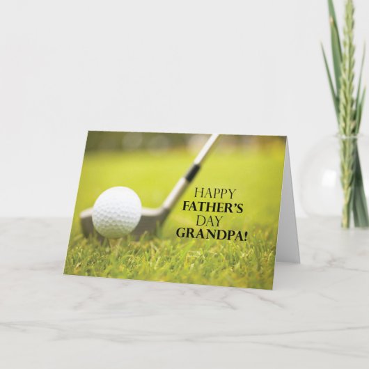 Opa, Vaderdag Golf Ball in Grass Kaart (Voorkant)