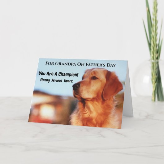 Opa Vaderdag Goud Retriever Kaart (Voorkant)