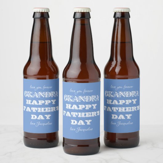Opa Vaderdag Grootvader Custom Modern Bier Etiket (Flessen)