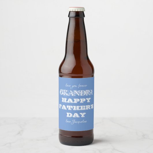 Opa Vaderdag Grootvader Custom Modern Bier Etiket (Voorkant)