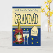 Opa, Vaderdag Kaart - Champagne (Gele Bloem)