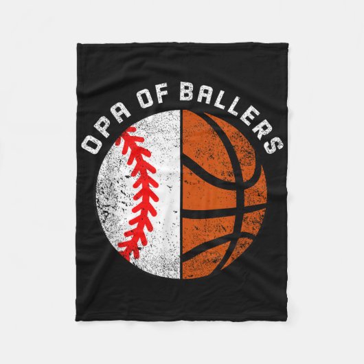 Opa van Ballers Funny Basketbal Opa Fleece Deken (Voorkant)
