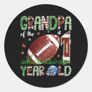 Opa van de 1 jaar oude voetbal 1e verjaardag ronde sticker