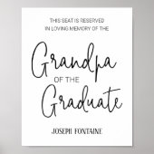 Opa van de Afstuderen Memorial Reserved Seat Poster (Voorkant)
