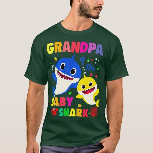 Opa van de Baby haaiendag opa haai T-shirt (Voorkant)
