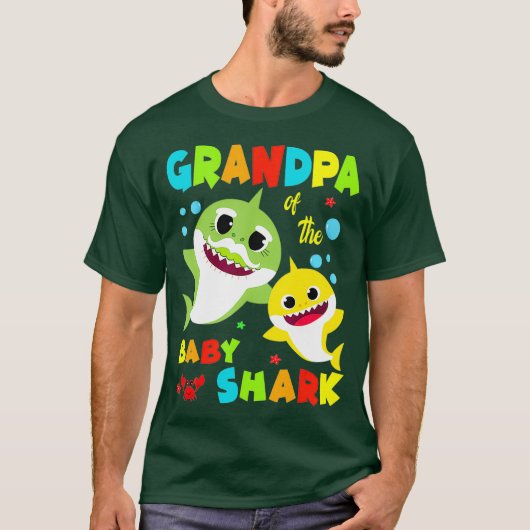 Opa van de Baby haaiendag opa haai T-shirt (Voorkant)