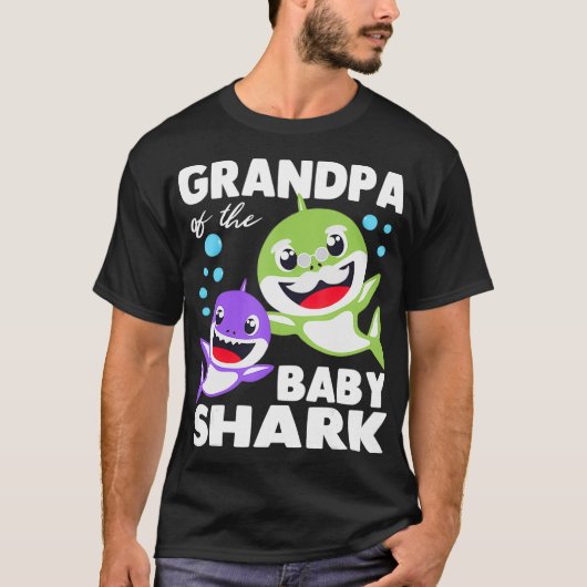 Opa van de Baby haaiendag opa haai T-shirt (Voorkant)