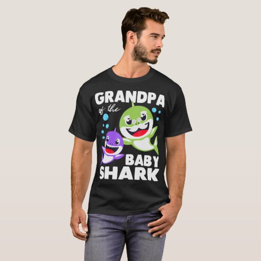 Opa van de Baby haaiendag opa haai T-shirt (Voorkant volledig)