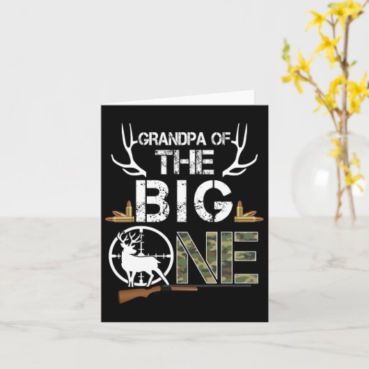 Opa van de Big One verjaardagsjongen Deer Hunter C Kaart (Gele Bloem)