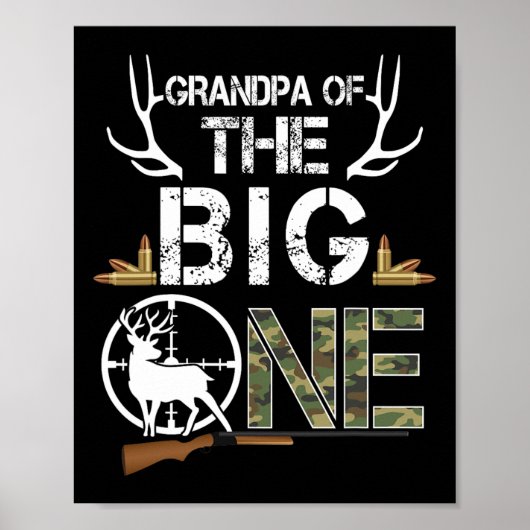 Opa van de Big One verjaardagsjongen Deer Hunter C Poster (Voorkant)
