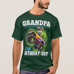 Opa van de Birthday Boy Dinosaur Monster Truck T-shirt
