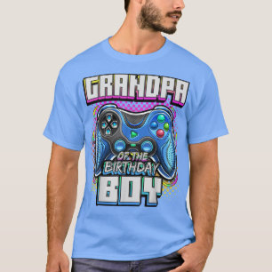 Opa van de Birthday Boy Matching Family Video T-shirt