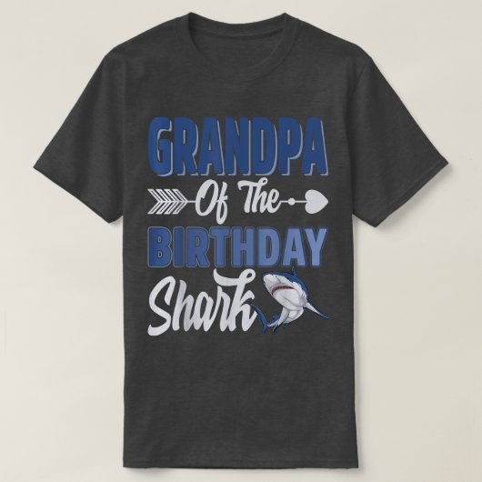 Opa van de Birthday Boy Shark Ocean Matching F T-shirt (Design voorkant)
