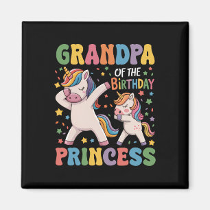 Opa van de Birthday Princess Girl Dabbing Unic Magneet