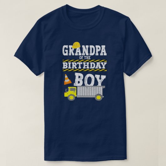 Opa van de bouwwagen van de Birthday Boy T-shirt (Design voorkant)