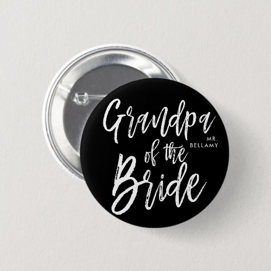 Opa van de Bride | Manuscript Style Wedding Ronde Button 5,7 Cm (Voorkant /achterkant)