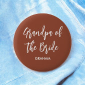 Opa van de Bride Terracotta Wedding Button