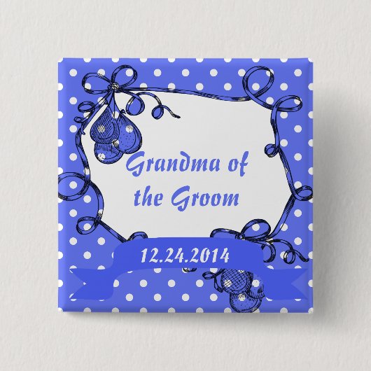 Opa van de bruid/bruidegom trouwknoop vierkante button 5,1 cm (Voorkant)
