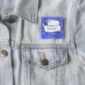 opa van de bruid-/bruinbruidknoop vierkante button 5,1 cm (In situ)