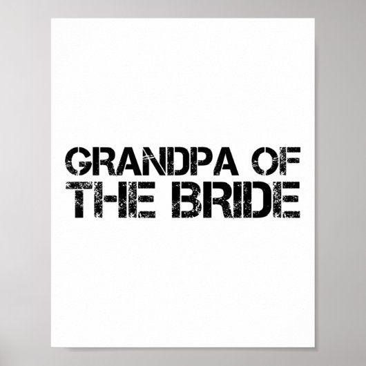 Opa van de bruid Grappige bruidegom feest cadeau Poster (Voorkant)