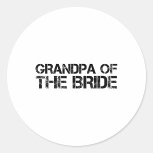 Opa van de bruid Grappige bruidegom feest cadeau Ronde Sticker