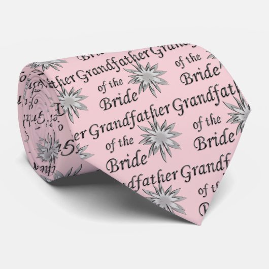Opa van de Bruid Roze Stropdas (Opgerold)
