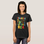 Opa van de drie Rex 3e verjaardag jongen Dinosaur T-shirt (Voorkant volledig)