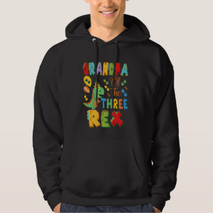 Opa van de Drie Rex 3e Verjaardag Jongen Dinosauru Hoodie