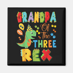 Opa van de Drie Rex 3e Verjaardag Jongen Dinosauru Magneet