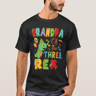 Opa van de Drie Rex 3e Verjaardag Jongen Dinosauru T-shirt