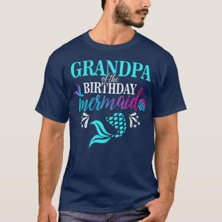 Opa van de familie van de zeemeermin van de geboor t-shirt