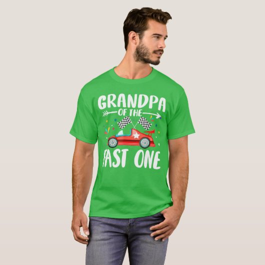 Opa van de Fast One Verjaardag 1e Ras Familie P T-shirt (Voorkant volledig)