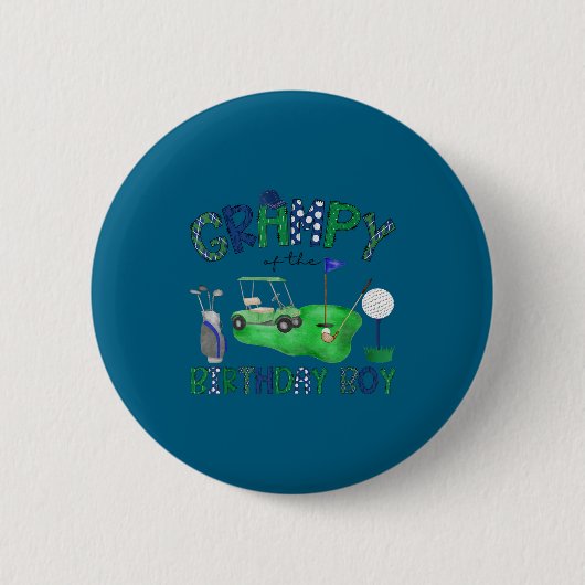 Opa van de jarige golfliefhebber hole-in-one ronde button 5,7 cm (Voorkant)