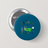 Opa van de jarige golfliefhebber hole-in-one ronde button 5,7 cm (Voorkant /achterkant)