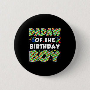 Opa van de jarige jongen autisme bewustzijn puzzel ronde button 5,7 cm