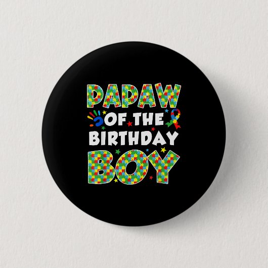 Opa van de jarige jongen autisme bewustzijn puzzel ronde button 5,7 cm (Voorkant)