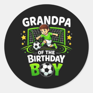 Opa van de jarige jongen Voetbal Grappig Ronde Sticker