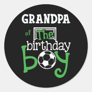 Opa van de jarige jongen Voetballer Matching Ronde Sticker