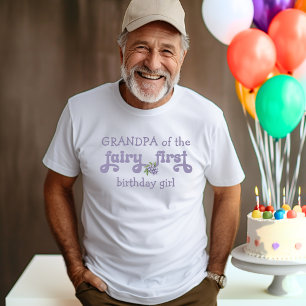 Opa van de Paarse Fee Eerste Bes Verjaardag T-shirt