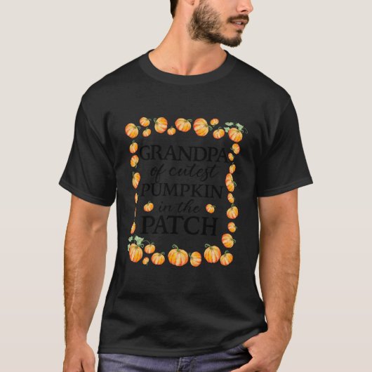 Opa van de Schattigee pompoen in de patch Herfst 1 T-shirt (Voorkant)