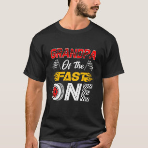 Opa van de snelle 1e verjaardag raceauto Fami T-shirt