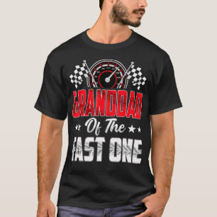 Opa van de snelle één verjaardag 1e raceauto t-shirt