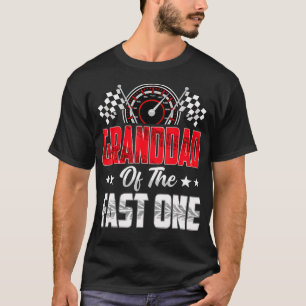 Opa van de snelle eerste verjaardag raceauto t-shirt
